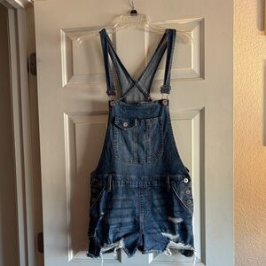 🆕No Boundaries Denim Overall Shorts